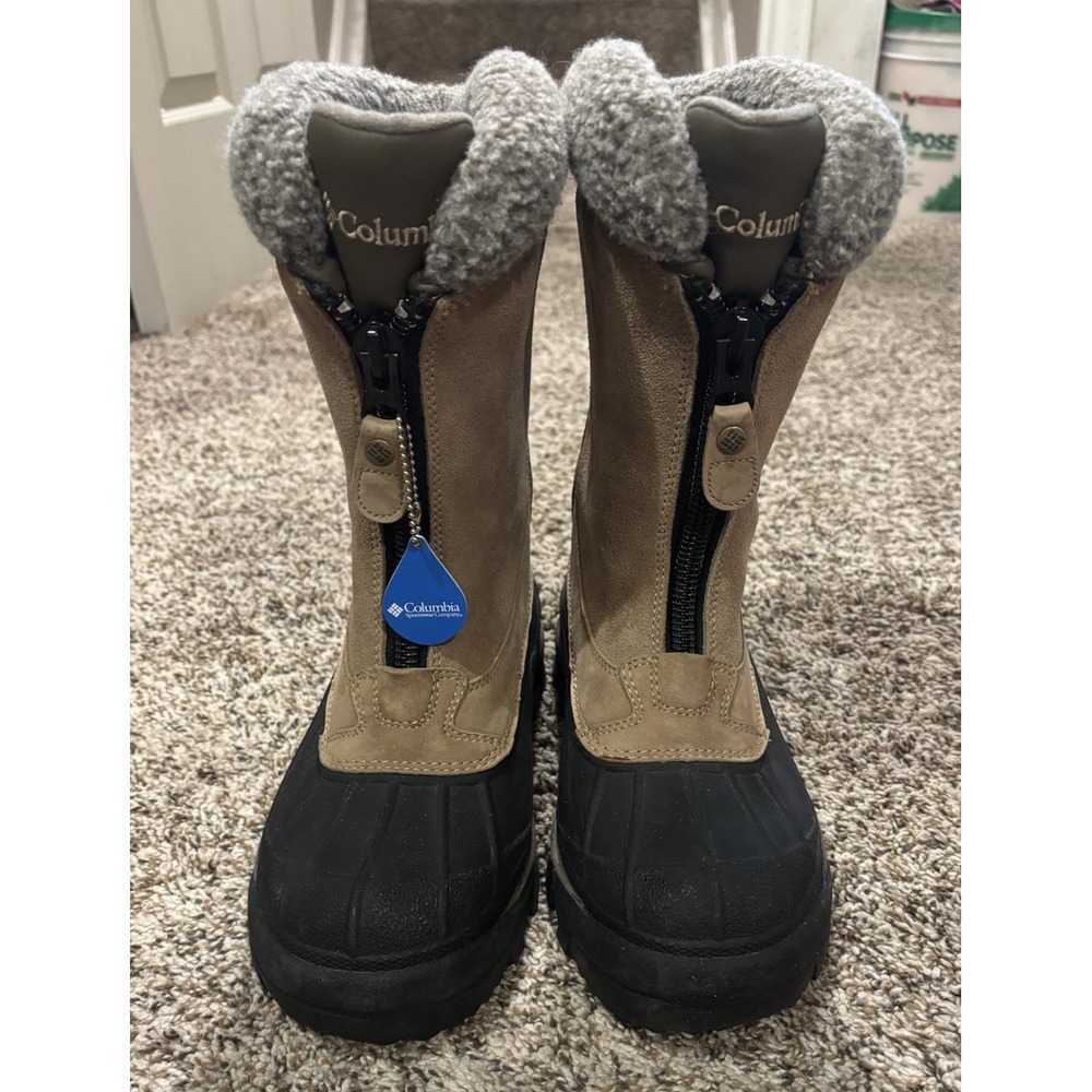 NEW Columbia Bugazip Winter Snow Boots Tan Suede Insulated Waterproof Youth 9